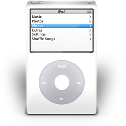 iPod Video White On Icon 256x256 png